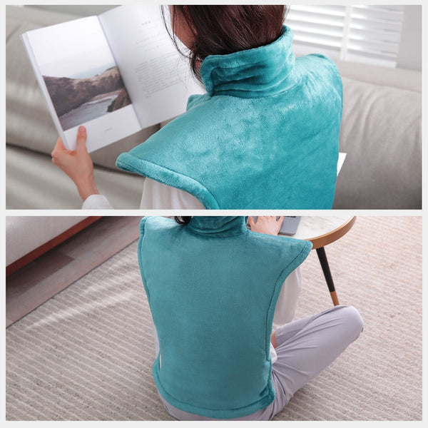 Large 24" x 33" Size Heating Pad for Shoulder and Neck , with 5 Heat Settings and 2 Hour Auto shut off, Lake Green--Wholesale--US - NAIPO
