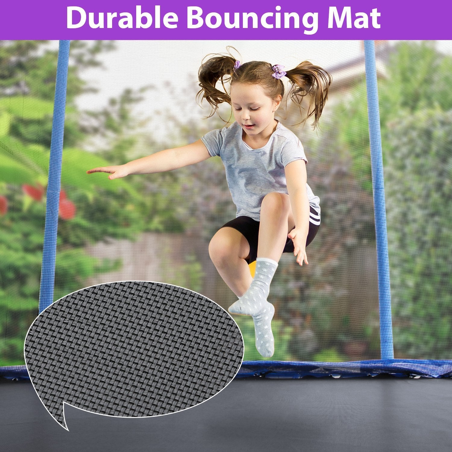 MaxKare 10 FT Trampoline with Safety Enclosure and Ladder - Recreation Trampoline for Kids or Adults Combo Bounce in Outdoor & Backyards. - NAIPO