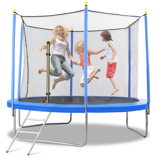 MaxKare 10 FT Trampoline with Safety Enclosure and Ladder - Recreation Trampoline for Kids or Adults Combo Bounce in Outdoor & Backyards. - NAIPO