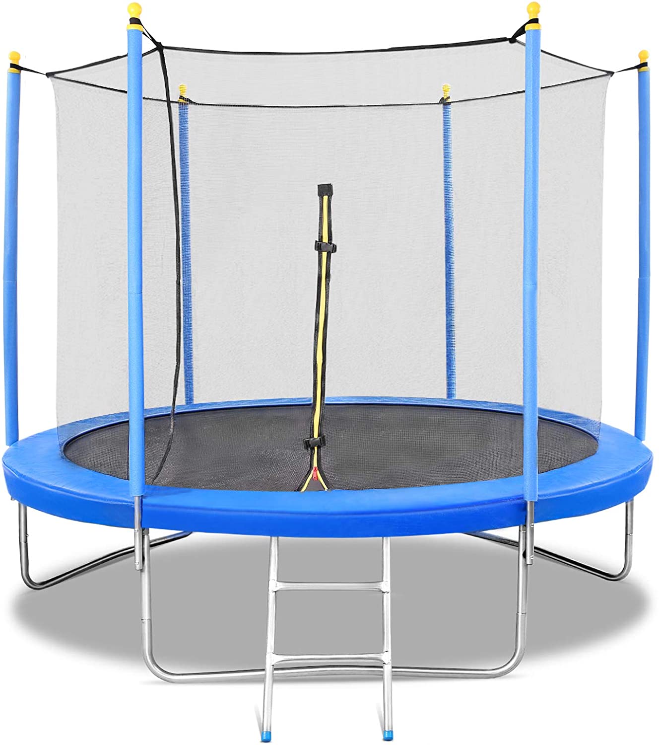 8 FT Trampoline with Enclosure Safety Net & Spring Cover, Indoor Outdoor Use, 300 LBS Weight Capacity