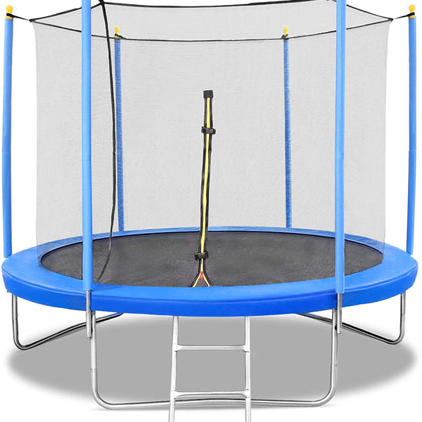 8 FT Trampoline with Enclosure Safety Net & Spring Cover, Indoor Outdoor Use, 300 LBS Weight Capacity