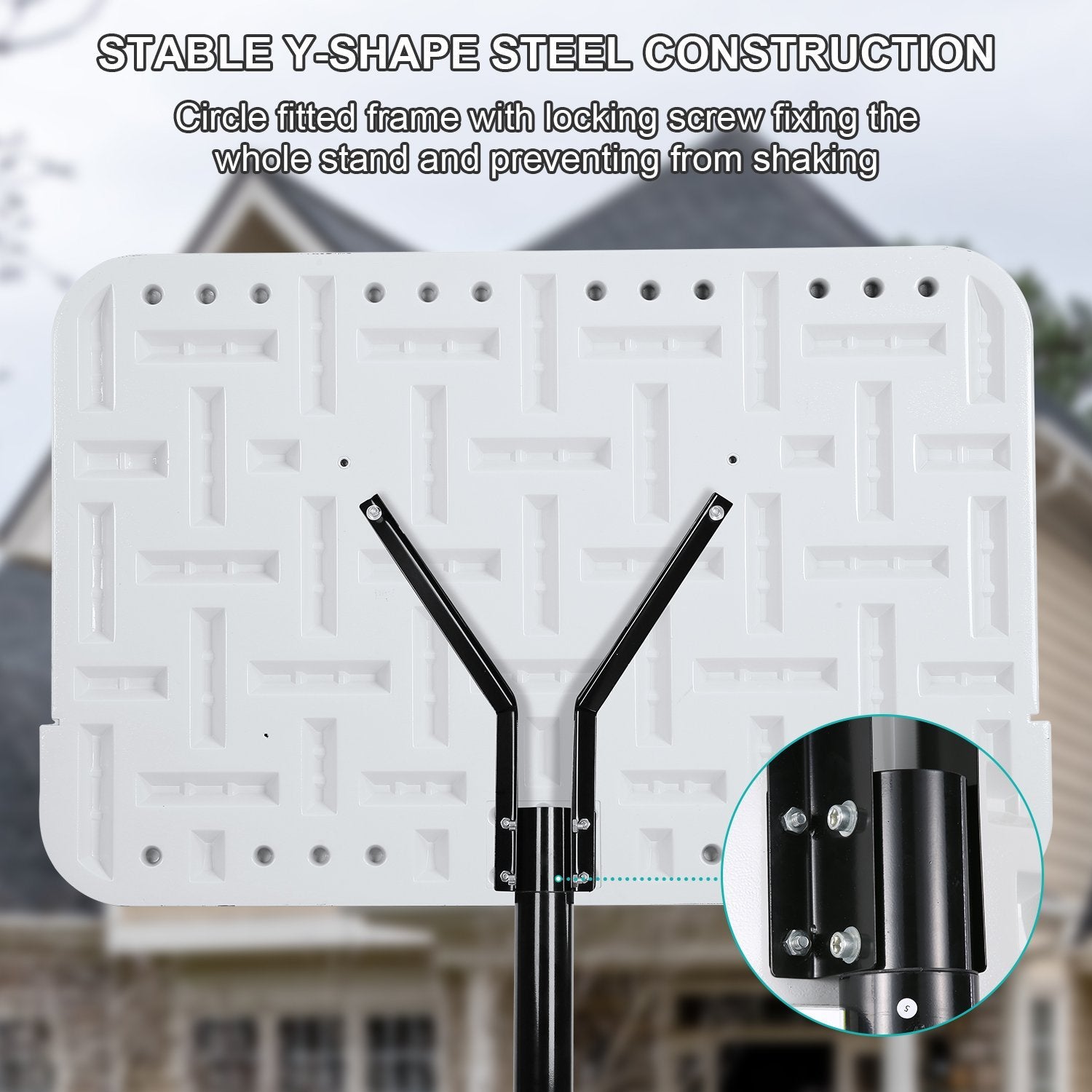 MaxKare Basketball Hoop Outdoor Portable Basketball Goals Adjustable Height 7ft 6in-10ft for Adults Teenagers, 44 Inch Premium Backboard + 2 Wheels + Strong Base - NAIPO