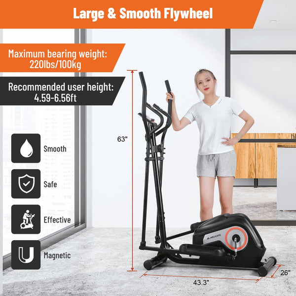 Elliptical Exercise Machine Adjustable Magnetic Elliptical Cross Trainer for Home Gym Indoor Fitness Workout Use