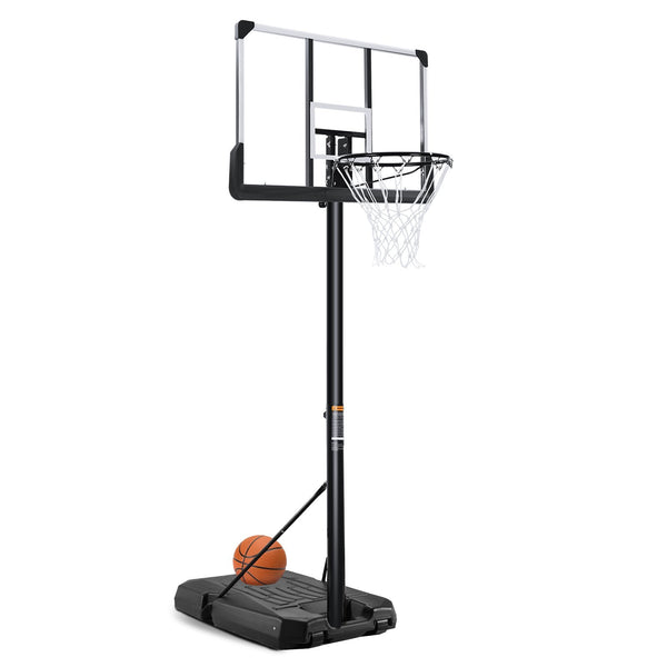 MaxKare Portable Basketball Hoop & Goal Basketball System Basketball Equipment Height Adjustable 7 Ft. 6 In. - 10 Ft. with 44 In. Indoor Outdoor - NAIPO