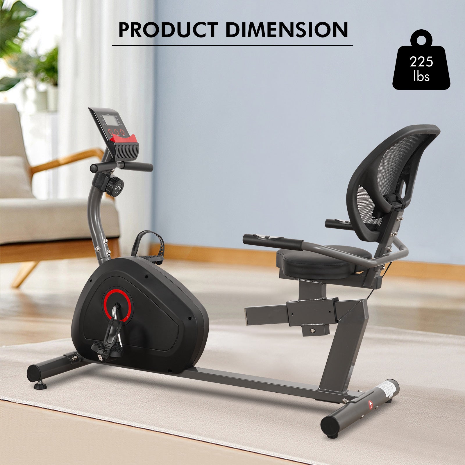 MaxKare Exercise Bike Folding Magnetic Bike with Arm Resistance Bands NAIPO