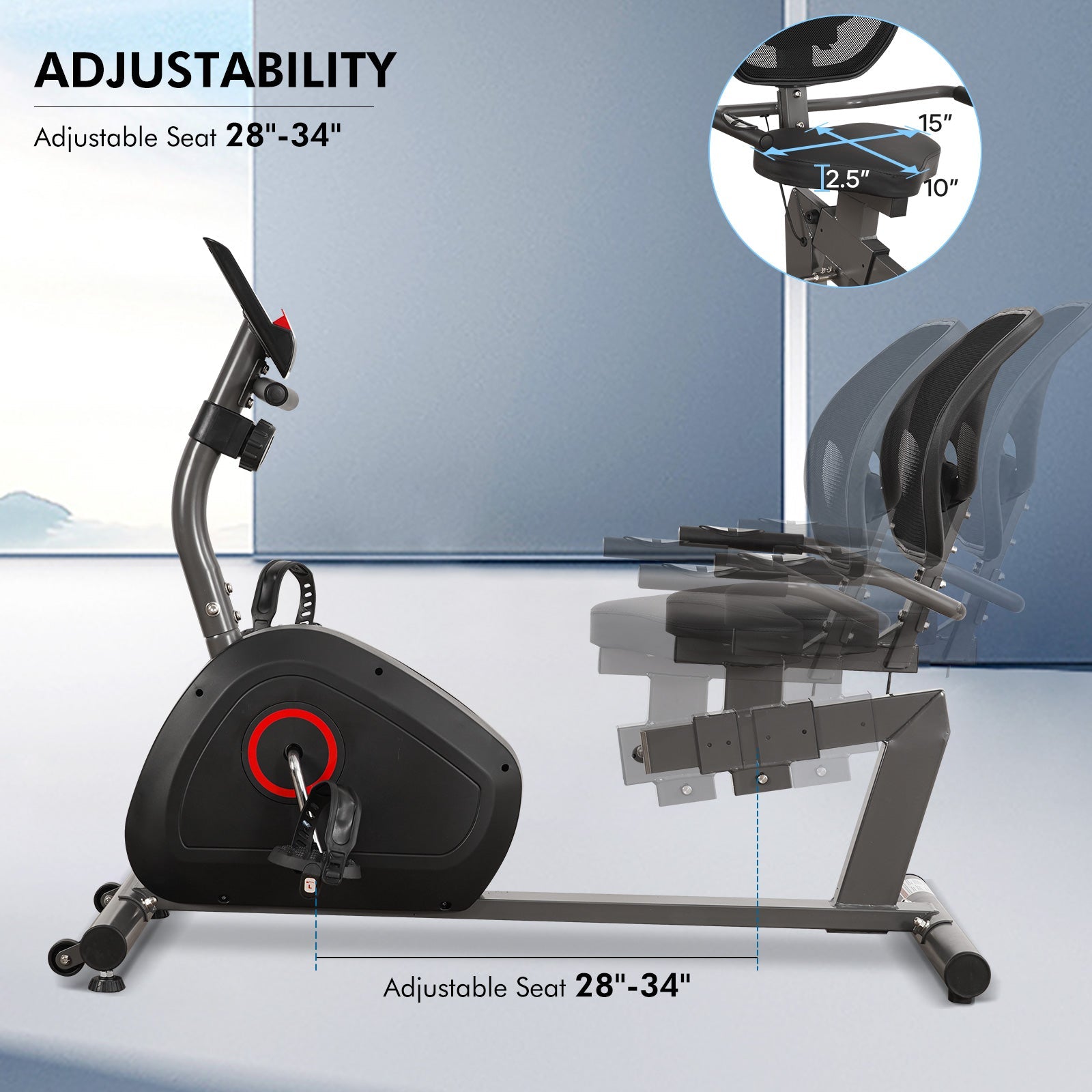 MaxKare Exercise Bike Folding Magnetic Bike with Arm Resistance Bands NAIPO