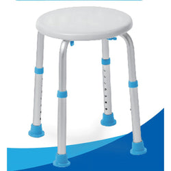 Naipo 8 Height Adjustable Lightweight Bath Shower Chair Stool Seat w/ Anti-Slip Rubber Tool-Free Assembly, Blue - NAIPO