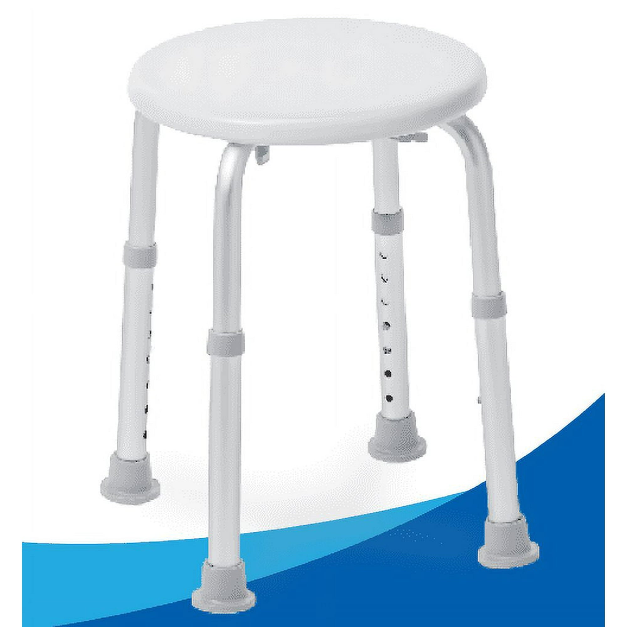 Naipo 8 Height Adjustable Lightweight Bath Shower Chair Stool Seat w/ Anti-Slip Rubber Tool-Free Assembly, Gray - NAIPO