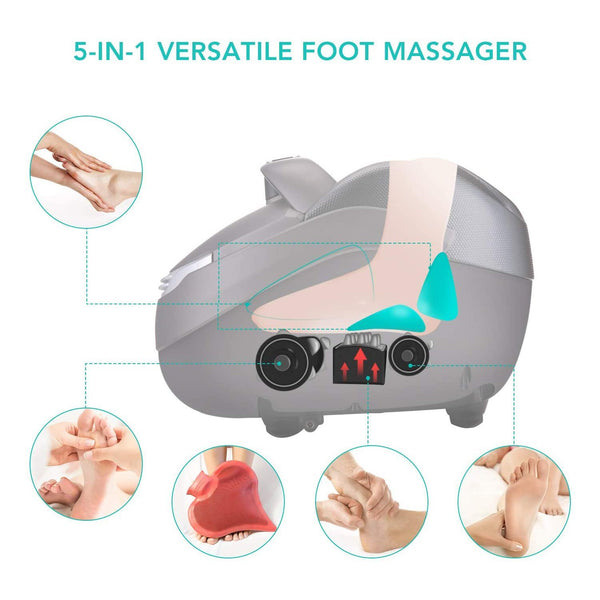 Naipo Foot Massager Shiatsu Foot Massage Machine Luxury Feet Massager Deep Kneading Massage with Tapping, Rolling, Air Compression, Heat and Adjustable Intensity Scraping for Plantar Fasciitis - NAIPO