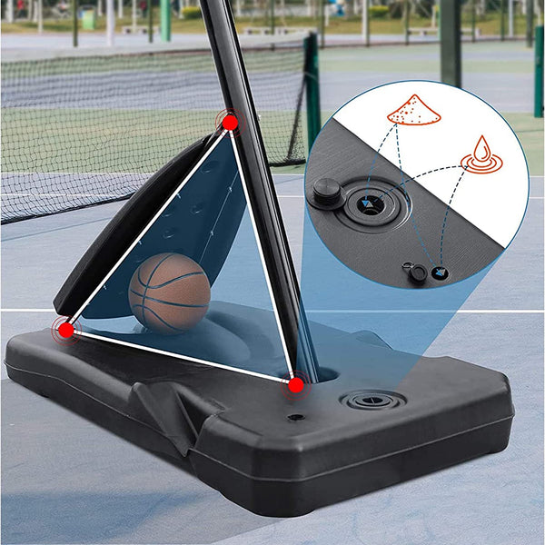 Naipo Portable Basketball Hoop & Goal Basketball System Stand Height Adjustable 90” to 120” with 54 Inch Backboard & Wheels Basketball Equipment for Youth Adults Indoor Outdoor Use