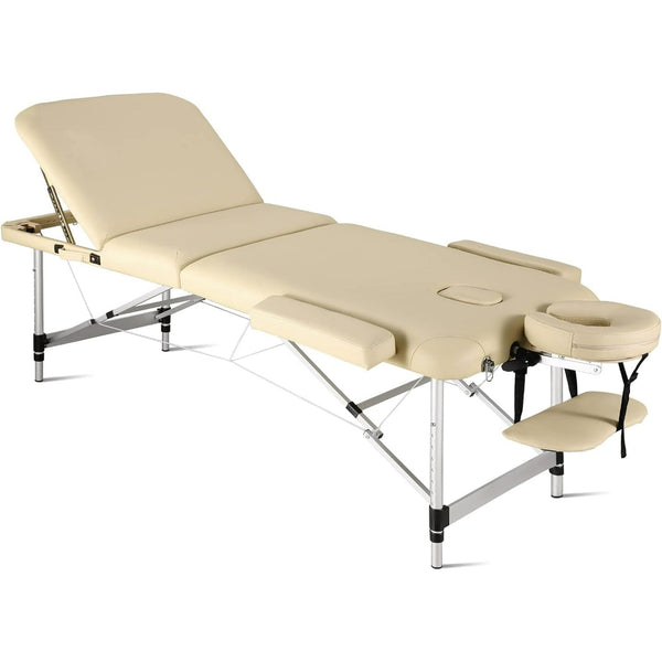 Naipo Portable Massage Table 3 Fold 82” Height 28” Wide Adjustable Massage Bed for Spa Lash Tattoo with Aluminum Legs Carrying Bag - NAIPO