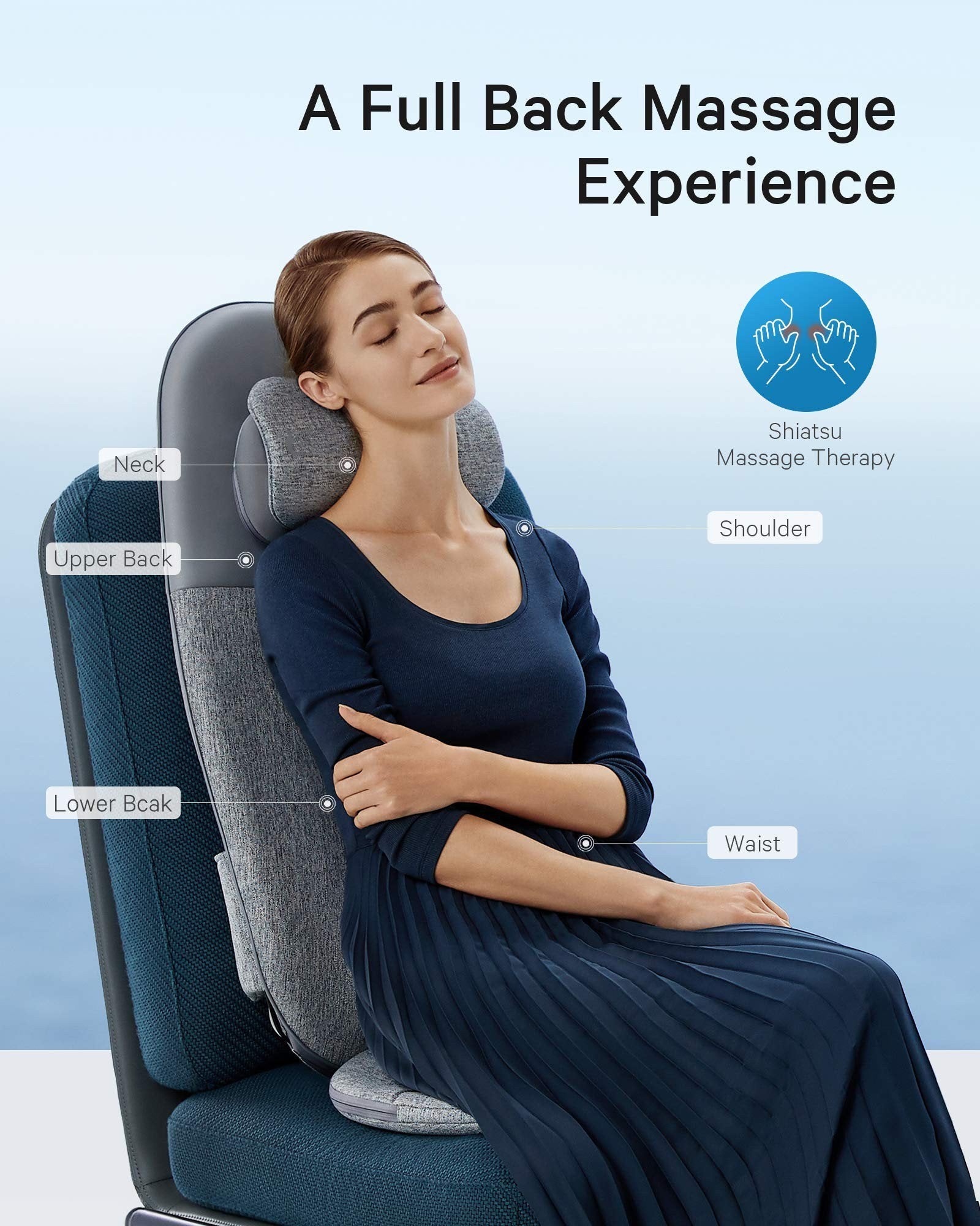 NAIPO Shiatsu Back and Neck Massager Deep Kneading Massage oCuzen-S1