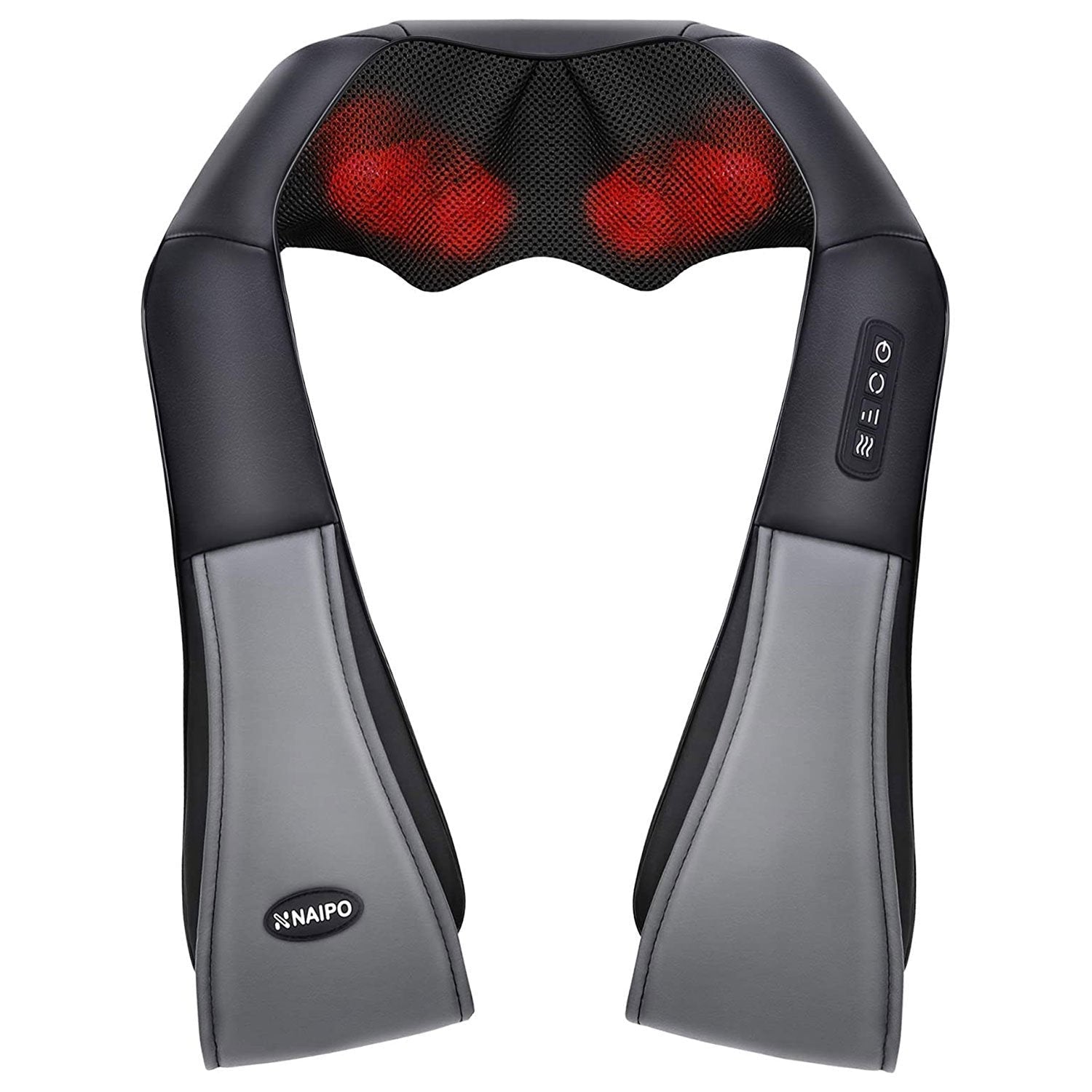 Naipo Shiatsu Back and Neck Massager with Heat 3D Deep Kneading Massage for Back, Shoulders, Foot, and Legs (Gray)--Wholesale--US--MGS-801