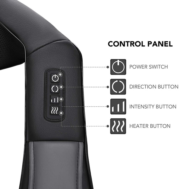 Naipo Shiatsu Back and Neck Massager with Heat 3D Deep Kneading Massage for Back, Shoulders, Foot, and Legs (Gray)--Wholesale--US - NAIPO