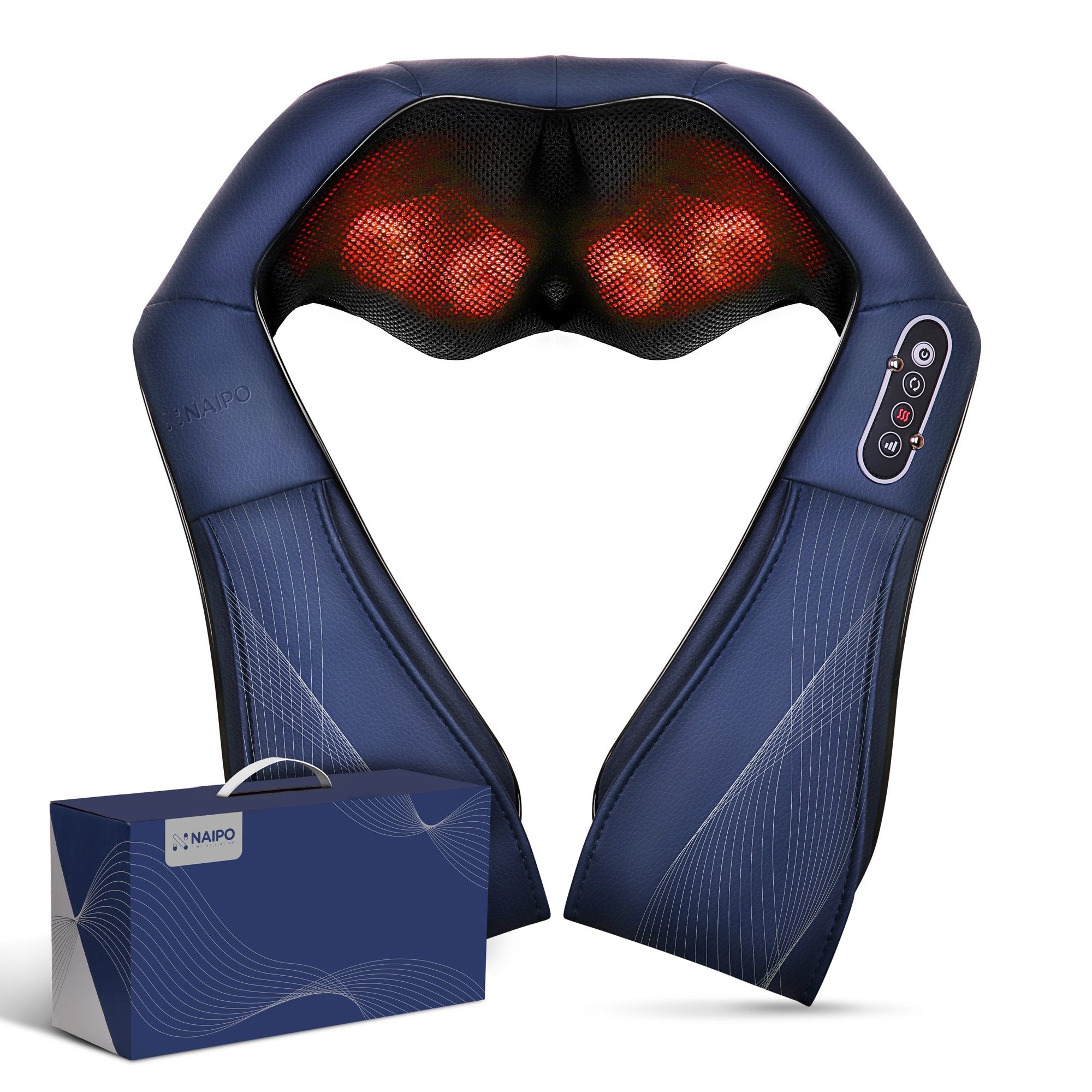 Naipo Shiatsu Back and Neck Massager with Heat, 8 Nodes Deep Kneading Massage for Neck, Back, Shoulder, Foot  and Legs--MGS-150DC