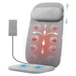 Naipo Shiatsu Massage Cushion with Heat and Vibration, Massage Chair Pad to Relax Full Back, Shoulders, Lumbar and Thighs - NAIPO