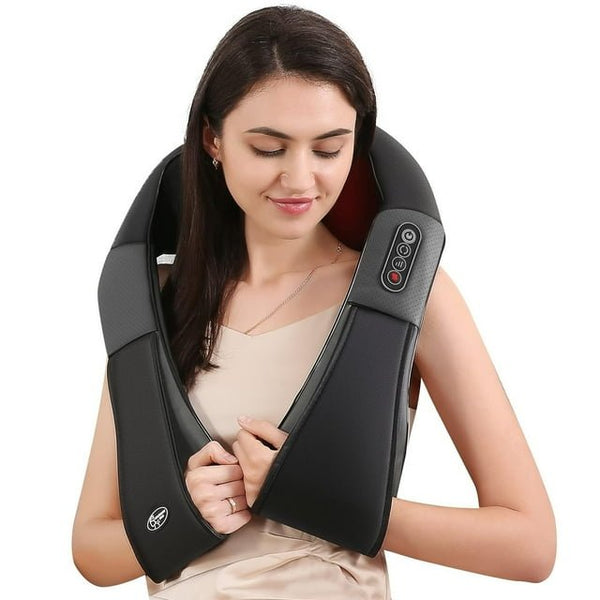 Neck and Shoulder Massager with Heat, 3D Deep Tissue Kneading Shiatsu Massager for Muscle Relief, Gift for Women Men Christmas - NAIPO