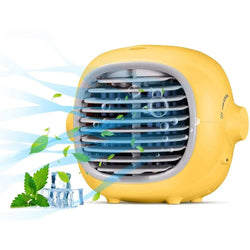 Portable Air Conditioner Fan Evaporative Portable Cooler Fan Space Cooler Fan Quiet Desk Fan with USB Recharged(Yellow) - NAIPO
