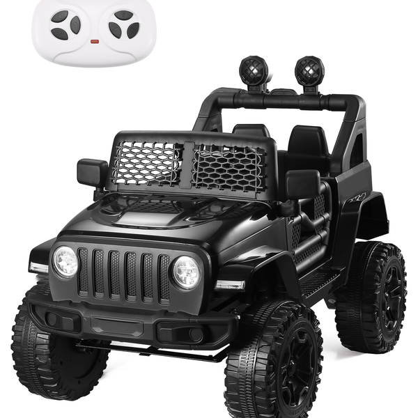 Naipo Promotion 12V Kids Power Ride on Truck Car with Parent Remote Control, Bluetooth Music, Spring Suspension, LED Lights - Balck