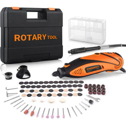 Rotary Tool Kit with Keyless Chuck Flex Shaft, 6 Variable Speed 10000-32000 RPM 3 Attachments Carrying Case - NAIPO